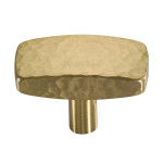 M Marcus Heritage Brass Hammered Design Rectangular Cabinet Knob 47mm